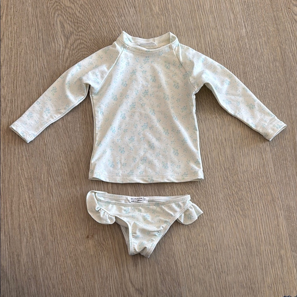 Minnow Baby Swim Set - Light Blue Floral